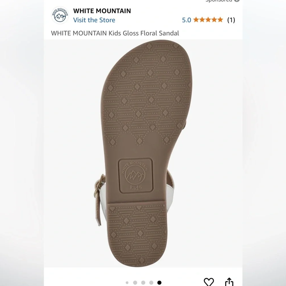 WHITE MOUNTAIN Kids Gloss Floral Sandal🤍